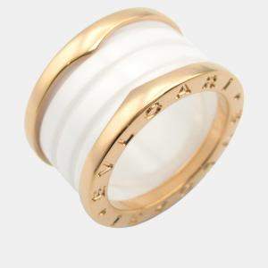 Bvlgari B.Zero1 18K Rose Gold and Ceramic Band Ring EU 50