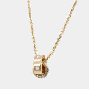 Bulgari BVLGARI BVLGARI 18K Rose Gold Diamond Link Pendant Necklace