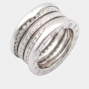 Bvlgari B.Zero1 18K White Gold and Diamond Band Ring EU 48