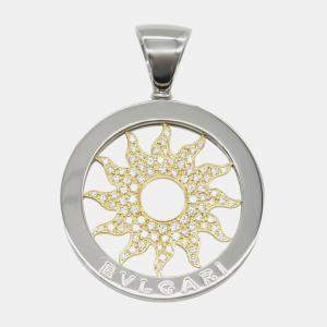 Bvlgari Tondo Sun 18K Yellow Gold and Stainless Steel with Diamonds Pendant & Charms 