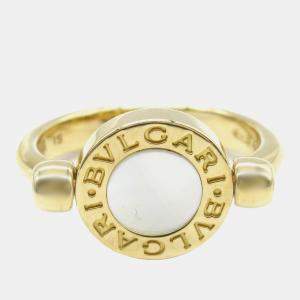 Bvlgari 18K Yellow Gold Mother of Pearl and Onyx Ring