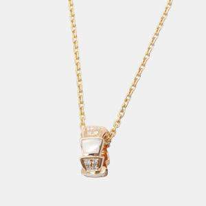 Bvlgari Serpenti Viper 18K Rose Gold, Diamond and Mother of Pearl Pendant Necklace
