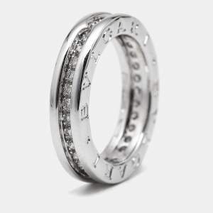 Bvlgari B.Zero1 Diamonds 18k White Gold 1-Band  Ring Size 50