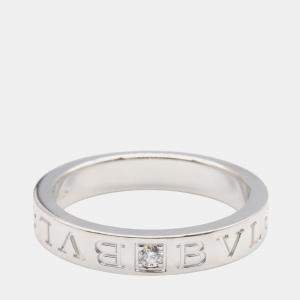 Pre Owned Bvlgari B.Zero1 18K White Gold, Diamond Ring EU 57