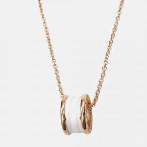 Pre Owned Bvlgari B.Zero1 18K Rose Gold and Ceramic Pendant Necklace