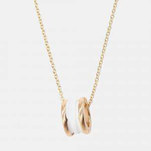 Pre Owned Bvlgari B.Zero1 18K Rose Gold and Ceramic Pendant Necklace