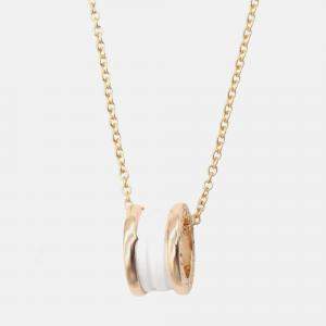 Pre Owned Bvlgari B.Zero1 18K Rose Gold and Ceramic Pendant Necklace