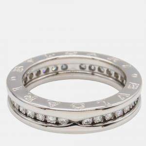 مملوكة مسبقًا Bvlgari B.Zero1 18K White Gold and Diamond Band Ring EU 52