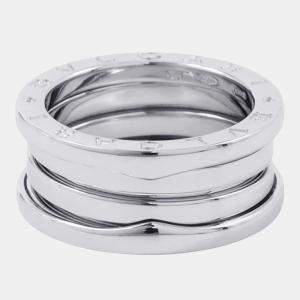 Pre Owned Bvlgari B.Zero1 18K White Gold Band Ring EU 53
