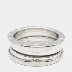Pre Owned Bvlgari B.Zero1 18K White Gold Band Ring EU 53
