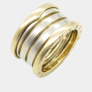 Pre Owned Bvlgari B.zero1 18K Yellow and 18k White Gold Ring EU 50