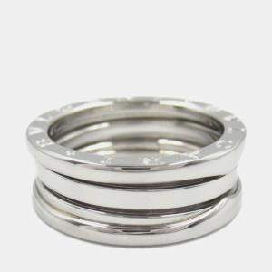 Pre Owned Bvlgari B.Zero1 18K White Gold Band Ring EU 56