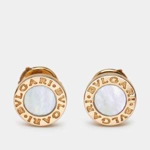 Pre Owned Bvlgari Bvlgari Bvlgari Mother of Pearl 18k Rose Gold Earrings
