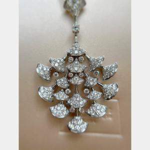 مملوكة مسبقًا Bulgari High Jewelry Fan Pendant Necklace White Gold Full Diamond