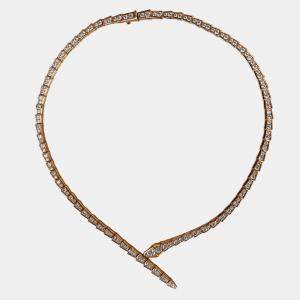 مملوكة مسبقًا Bulgari Serpenti Viper Necklace Rose Gold Full Diamond L Size