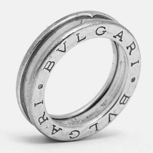 Pre Owned Bvlgari B.Zero1 1-Band 18k White Gold Ring  Size 50