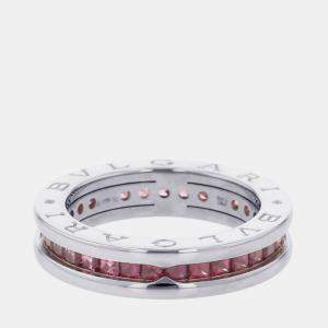 مملوكة مسبقًا Bvlgari B.Zero1 18K White Gold Garnet Ring EU 53