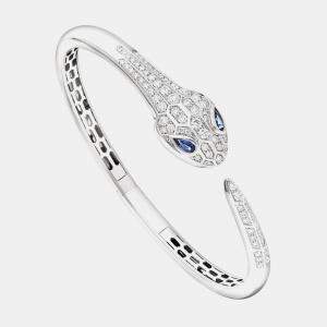 Pre Owned سوار بلغاري سربينتي سيدوتوري طقم ألماس ذهب أبيض عيار 18 مقاس صغير