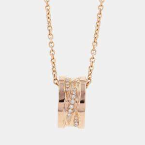 Pre Owned Bvlgari B.Zero1 Legend 18K Rose Gold Diamond Necklace