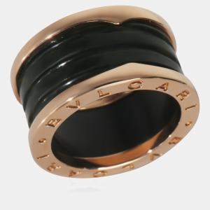 Pre Owned vlgari B.Zero1 Rose Gold, Ceramic Marble Ring EU 55