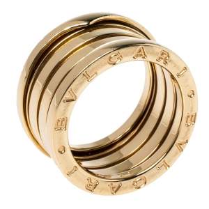 Pre Owned Bvlgari B.Zero1 18K Yellow Gold 3-Band Ring Size 52
