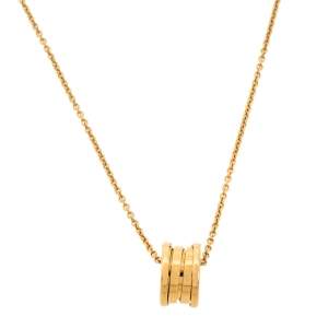 Bvlgari B.Zero1 18K Yellow Gold Small Round Pendant Necklace