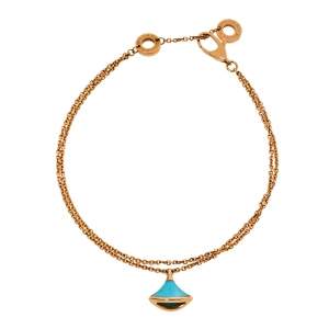 Bvlgari Divas' Dream Turquoise 18K Rose Gold Double Strand Bracelet SM