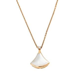 Bvlgari Divas' Dream Diamond Mother of Pearl 18K Rose Gold Pendant Necklace