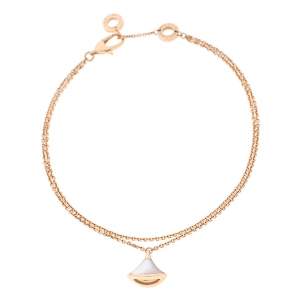Bvlgari Divas’ Dream Mother of Pearl 18K Rose Gold Charm Bracelet M/L