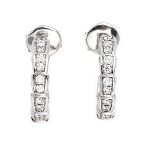 Bvlgari Serpenti Viper Diamond 18K White Gold Earrings 