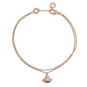 Pre Owned Bvlgari Divas' Dream Diamond 18K Rose Gold Bracelet M/L
