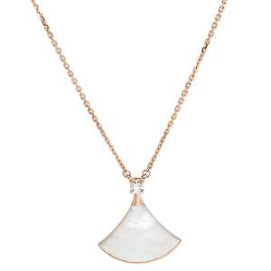 Bvlgari Divas' Dream Mother of Pearl Diamond 18K Rose Gold Pendant Necklace