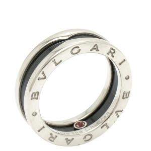 BVLGARI B-zero1 Save the Children Sterling Silver Ceramic Ring EU 55