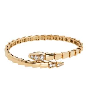 Bvlgari Serpenti Viper Diamond 18k Rose Gold Bracelet S