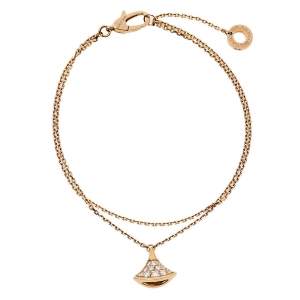 Bvlgari Divas' Dream Diamond 18k Rose Gold Charm Bracelet SM