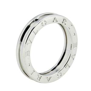 Bvlgari B.Zero1 18k White Gold 1 Band Ring Size 57