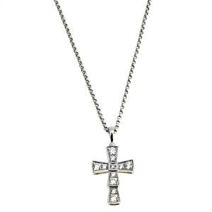 Bvlgari Croce Diamond 18k White Gold Pendant Necklace