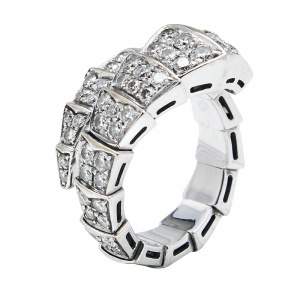 Bvlgari Serpenti Diamonds 18k White Gold Ring Size M