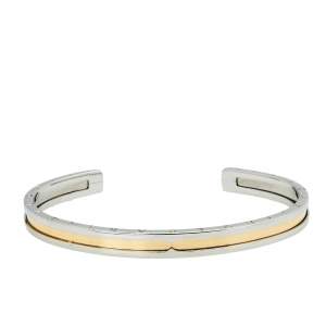 Bvlgari B.Zero1 18k Yellow Gold Stainless Steel Open Cuff Bracelet M