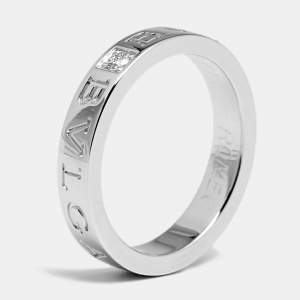 Bvlgari Bvlgari Diamond 18k White Gold Band Ring Size 56