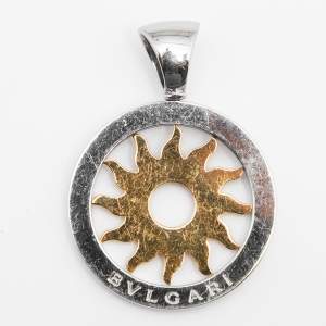 Bvlgari Tondo Sun Motif 18K Yellow Gold & Stainless Steel Pendant