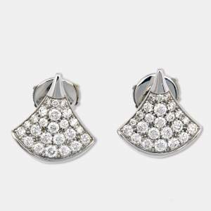 Bvlgari Divas' Dream Pave Diamonds 18K White Gold Stud Earrings