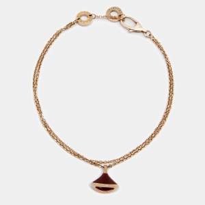 Bvlgari Divas' Dream Carnelian 18k Rose Gold Charm Bracelet SM