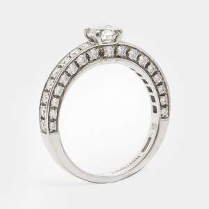 Bvlgari Dedicata A Venezia 0.33 ct Solitate Paved Diamond Platinum Ring Size 48