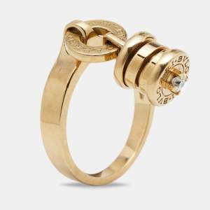 Pre Owned Bvlgari B.Zero1 Diamond 18k Yellow Gold Charm Ring 