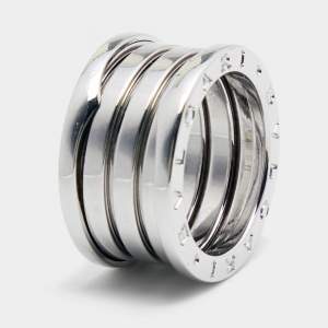 Bvlgari B.Zero1 18k White Gold 4-Band Ring Size 51