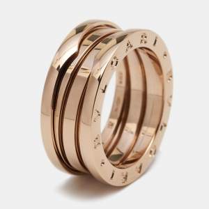 Bvlgari B.Zero1 18k Rose Gold 3-Band Ring Size 57