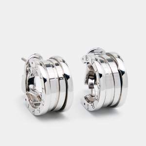 Bvlgari B.Zero1 18K White Gold Hoop Earrings