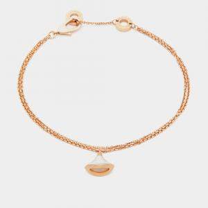 Bvlgari Divas' Dream Mother of Pearl 18k Rose Gold Charm Bracelet SM