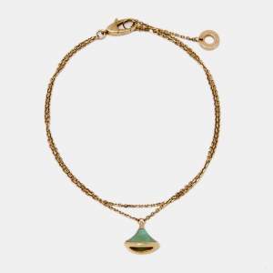 Bvlgari Divas' Dream Turquoise 18k Rose Gold Charm Bracelet M/L